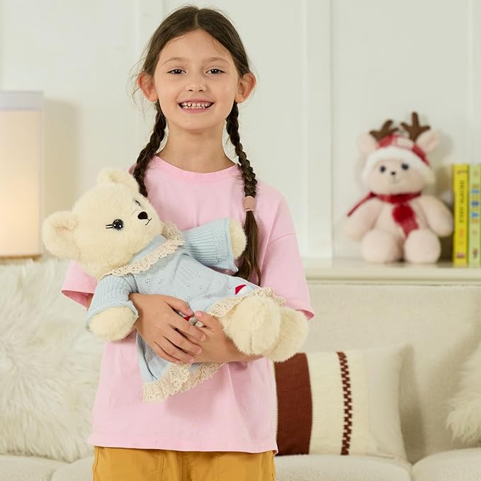 MorisMos Peluche Oso Polar Blanco 16 Pulgadas Vestido Desmontable miniatura 2