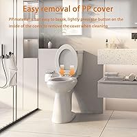 Vista 8 de SUPERFLO Inodoro alargado alto de 21 pulgadas de alto, descarga individual y áspero de 12 pulgadas, recipiente de inodoro de baño con trampa en S