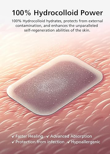 Miniatura 5 de Easyderm - Apósito hidrocoloide fino para heridas grandes, 4 x 4 pulgadas, 1 paquete (2 apósitos), impermeable, sin látex, altamente absorbente para