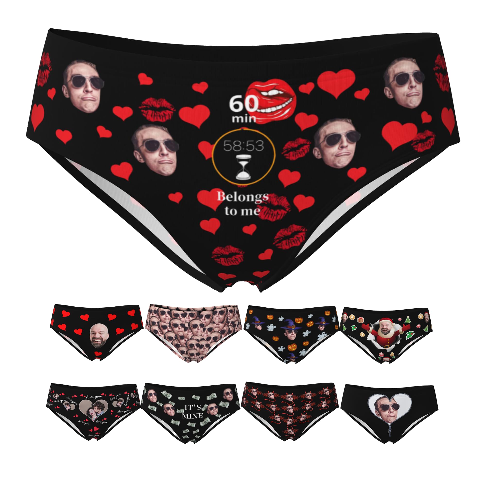 Personalized Underwear for Women Funny Gag Gifts for Girlfriend Bride Wife, Custom Underwear