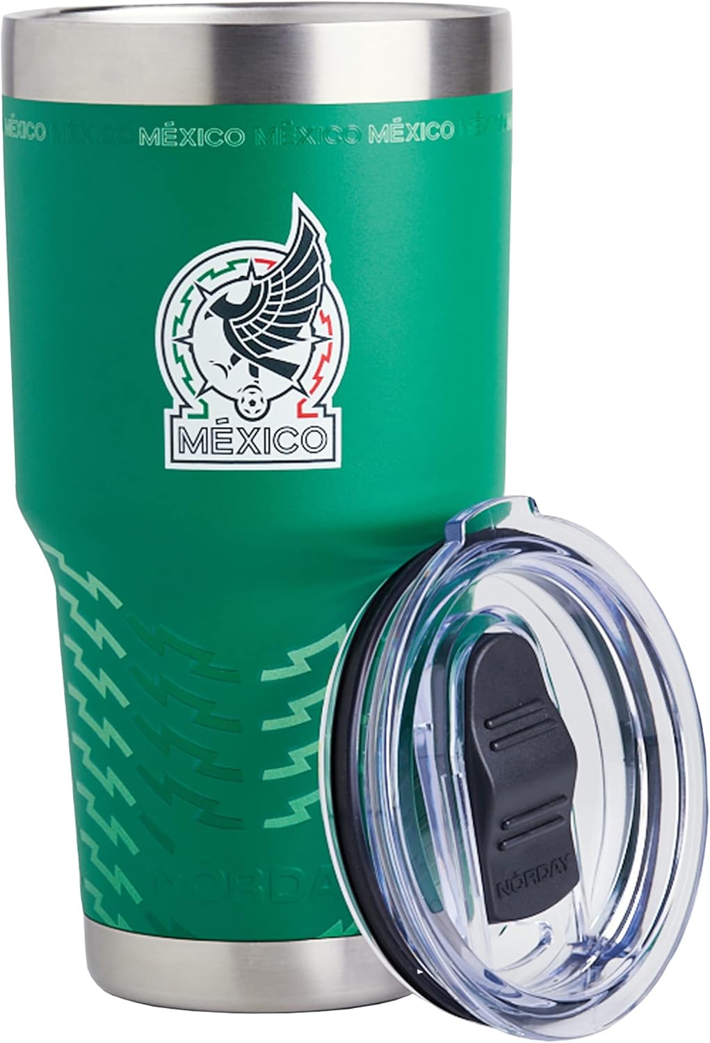 NORDAY | Tumbler with Lid - 30oz - Green Insulated Tumbler | Mexico Football Cup | Temperature up to 24hs - Super Resistant Vacuum Insulated | Double Wall - Soccer Gifts Travel Mug - Anti Spill Lid