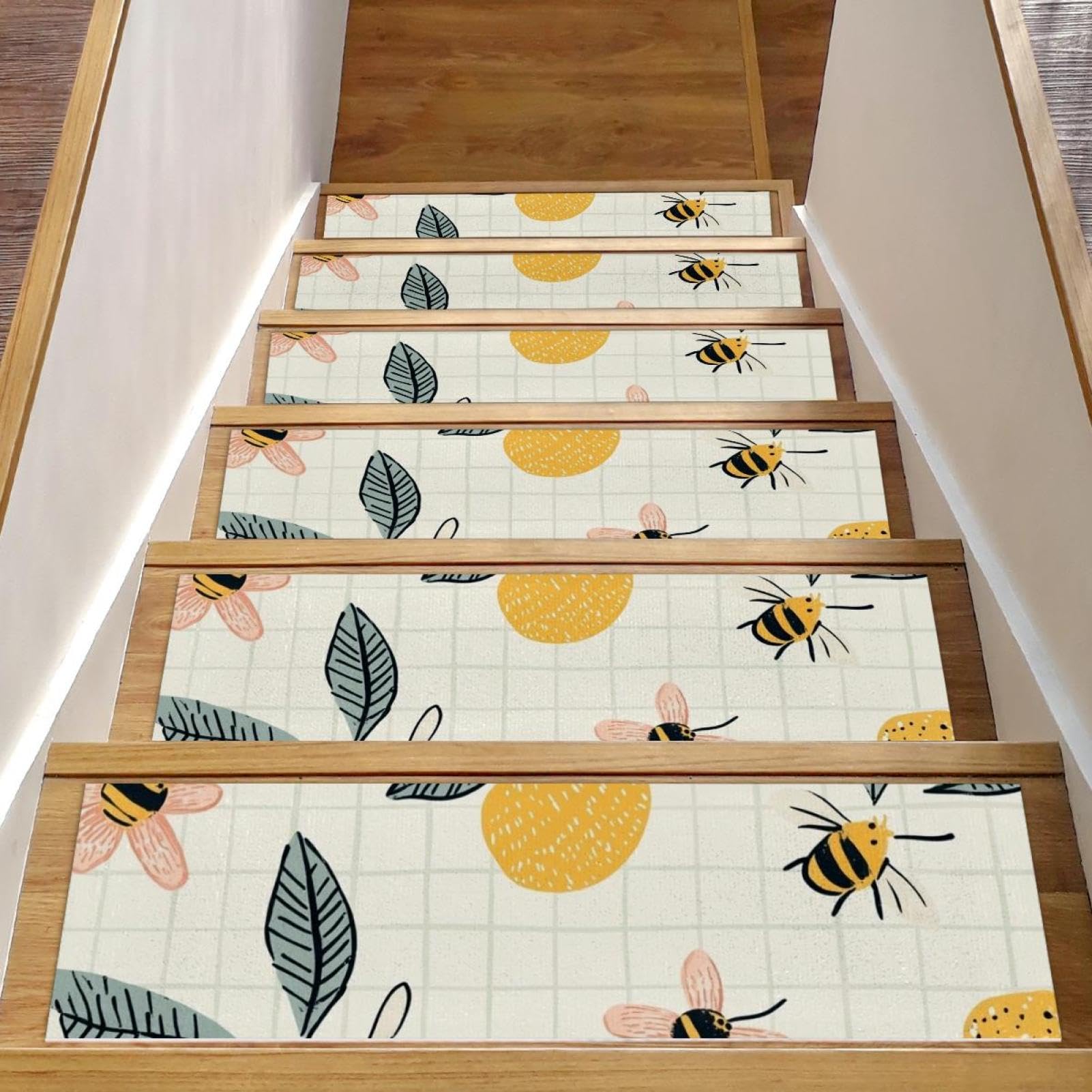 Tapis d'escalier lavables lot de 15 protections antidérapantes réutilisables