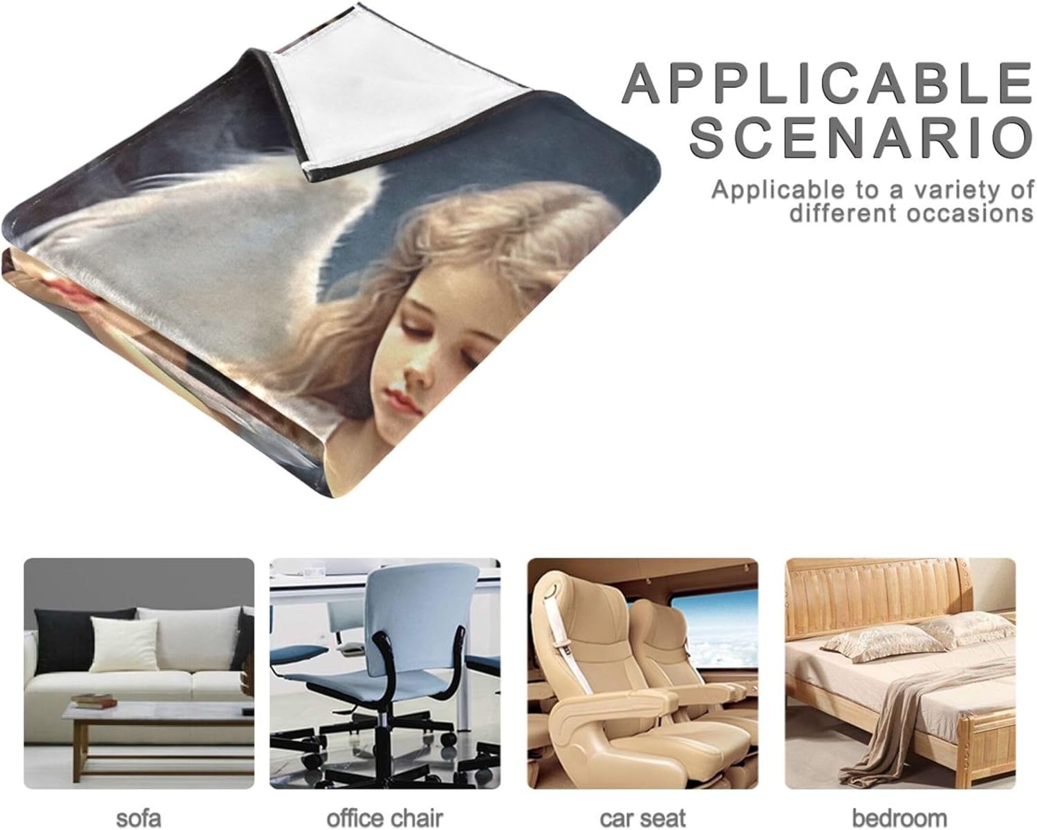 Angel Girl Wings Blanket Microfiber Throw Blanket Suitable Bed Couch and Living Room 60x90 inch S0403231