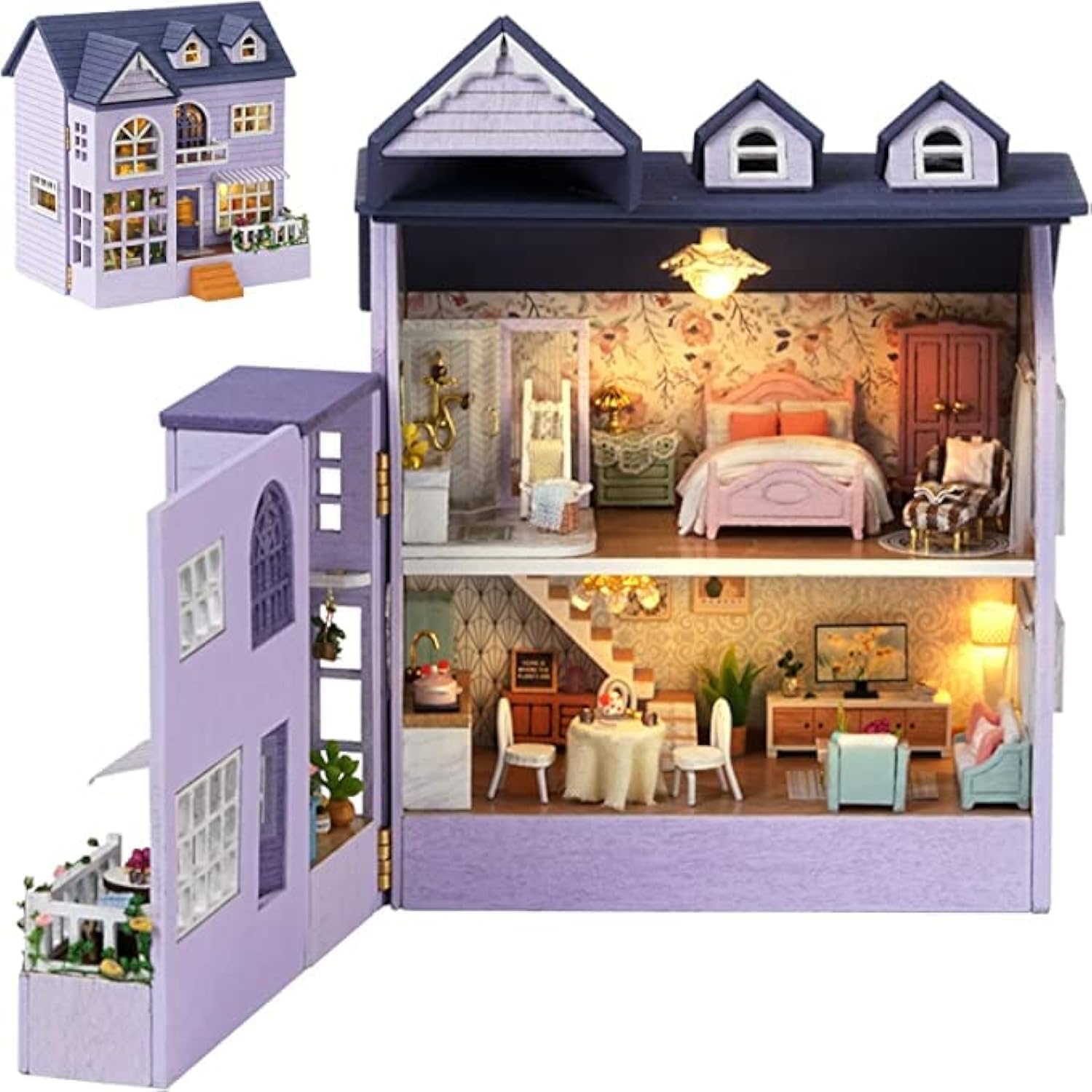 TOPBSFARNY DIY Book Nook Kit, 3D Houten Miniatuur Poppenhuis TOPBSFARNY DIY Book Nook Kit, 3D Houten Miniatuur Poppenhuis