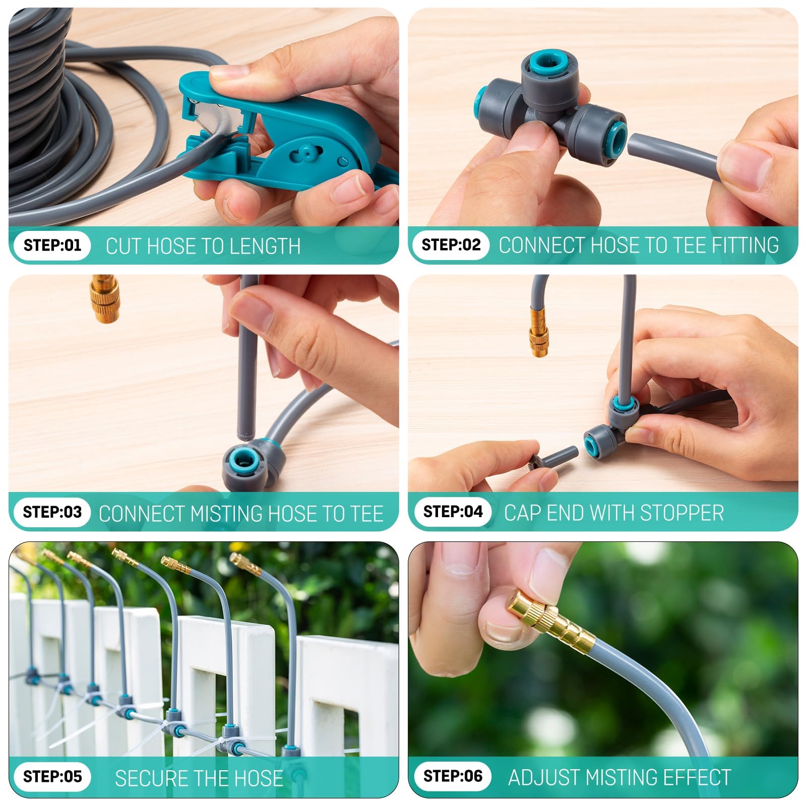 Impianto Irrigazione Giardino Automatico, Irrigazione Automatica, Irrigazione A Goccia Ugello Regolabile A 360°, Kit Irrigazione Giardino Per Giardini Esterni, Cortili E Prati (10M)