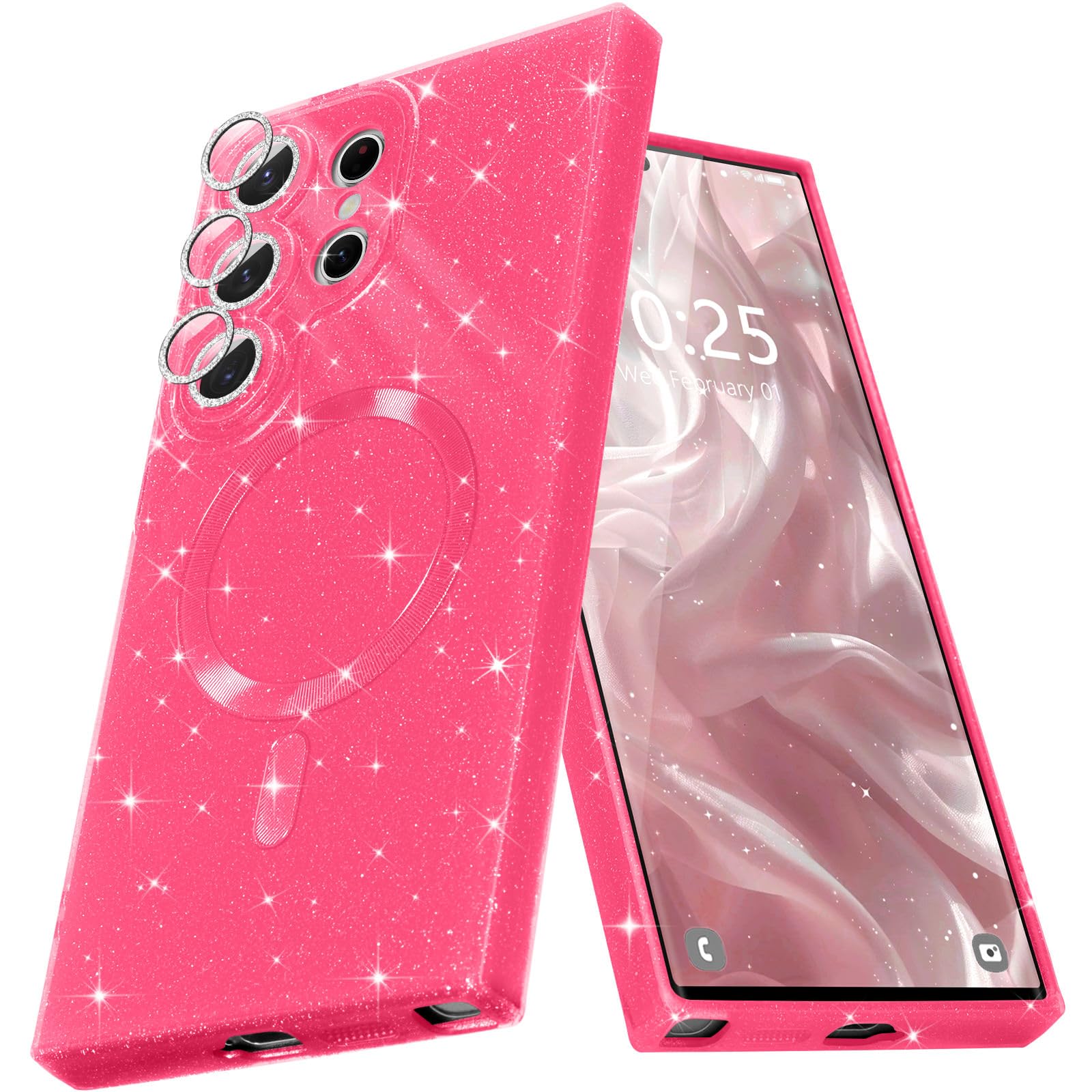 Samsung Galaxy S23 Ultra ピンク 海外版 Micoden for Samsung Galaxy S23 Ultra Case for Women Girls, Bling