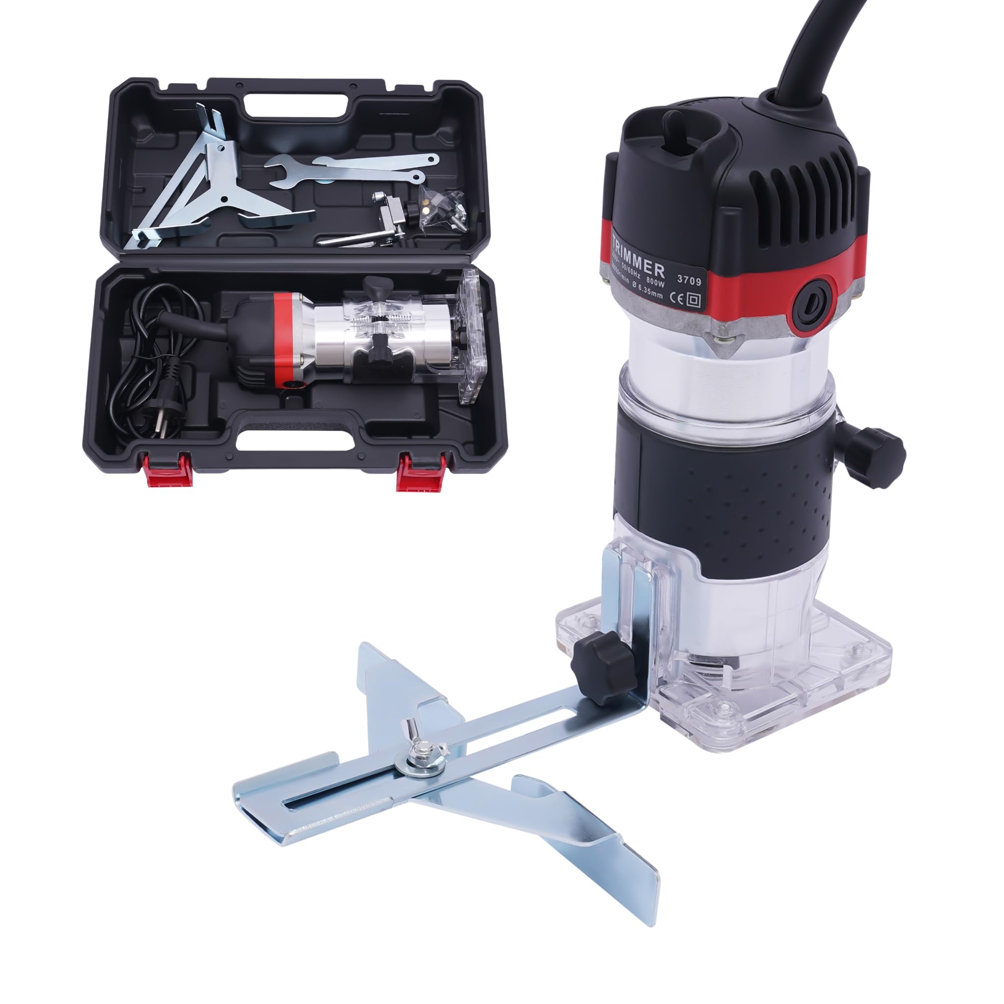 Fresadora de madera profesional, fresadora manual de madera, 800 W, 30000 r/min, fresadora eléctrica para fresadora de madera, ranuras de madera, procesamiento de madera