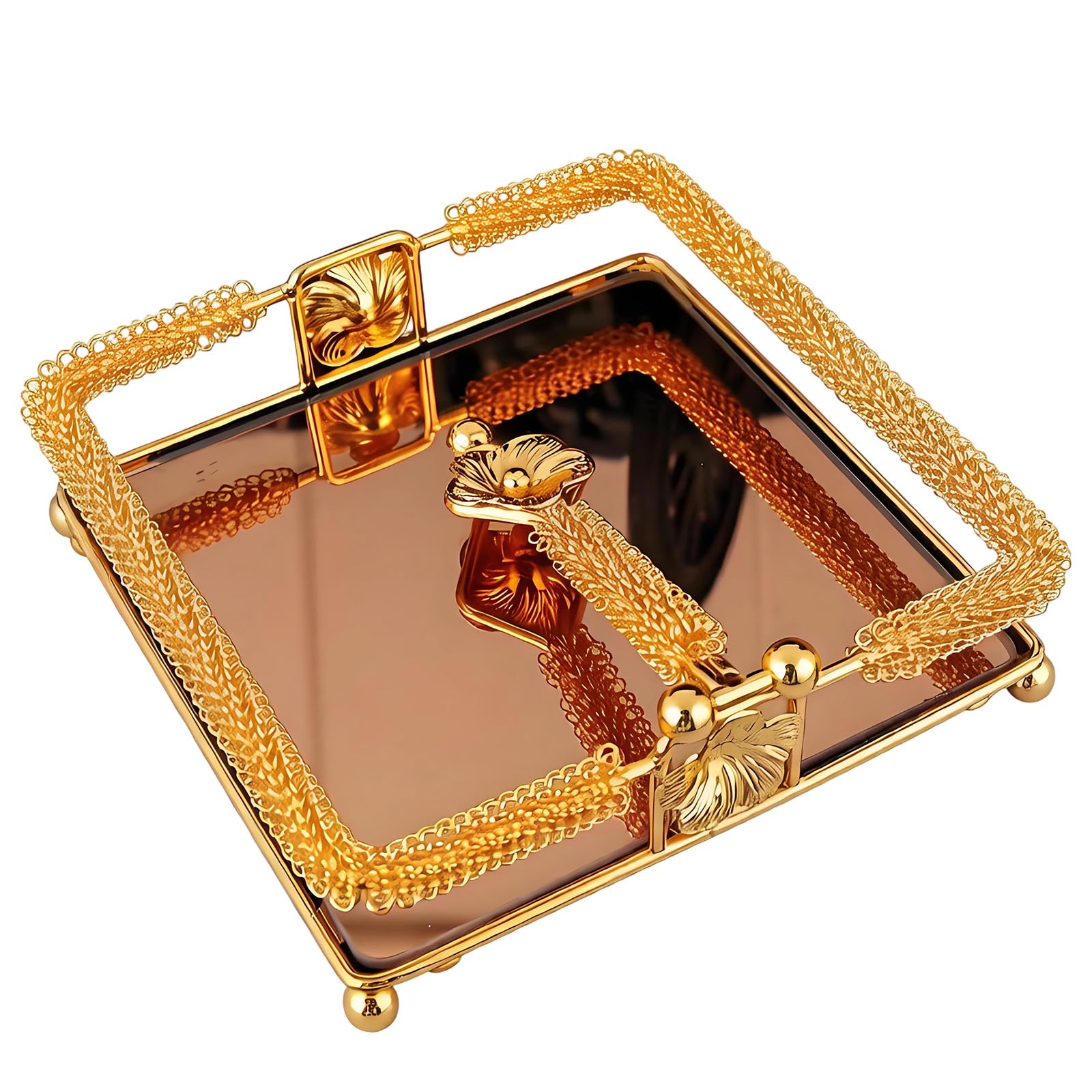 Zxfdsfdbnm Contemporary Gold Tissue Box Square Alloy Case Suitable for Various Setting Square Tissue Holder