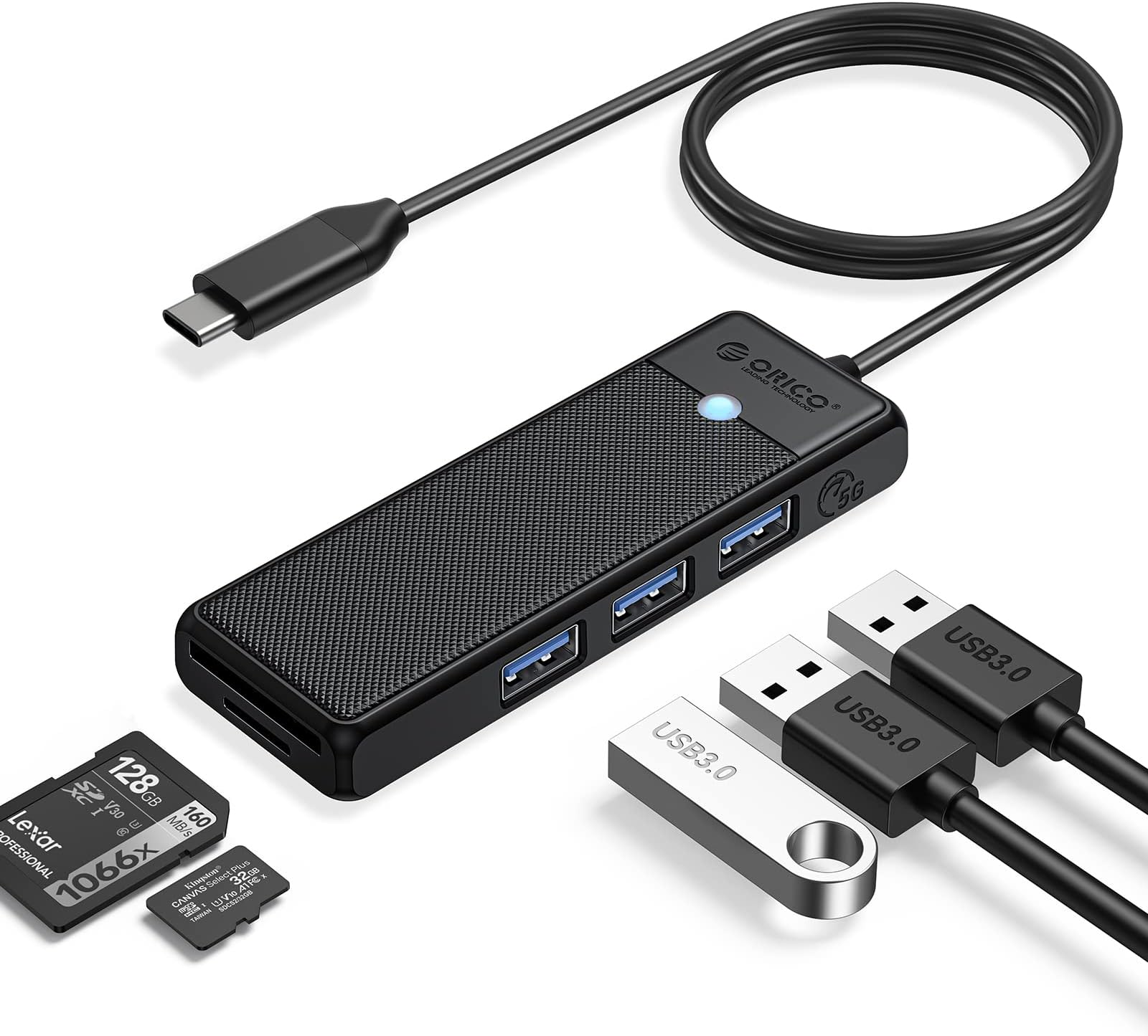 Aceele Hub USB 3.0 A 4 Porte Sdoppiatore USB Con Porta Alimentazione Tipo C 5V3A, 5Gbps Adattatore Porte USB Multiple Per PC, Laptop, MacBook Pro/Air, Disco Rigido, Tastiera, Ecc
