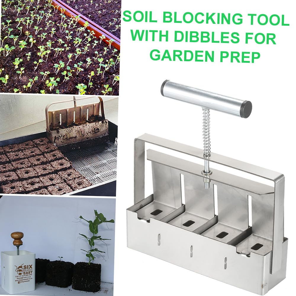 Strumento di blocco Soil Block Maker 2 pollici con Dibbles Dibbles for Garden Prep