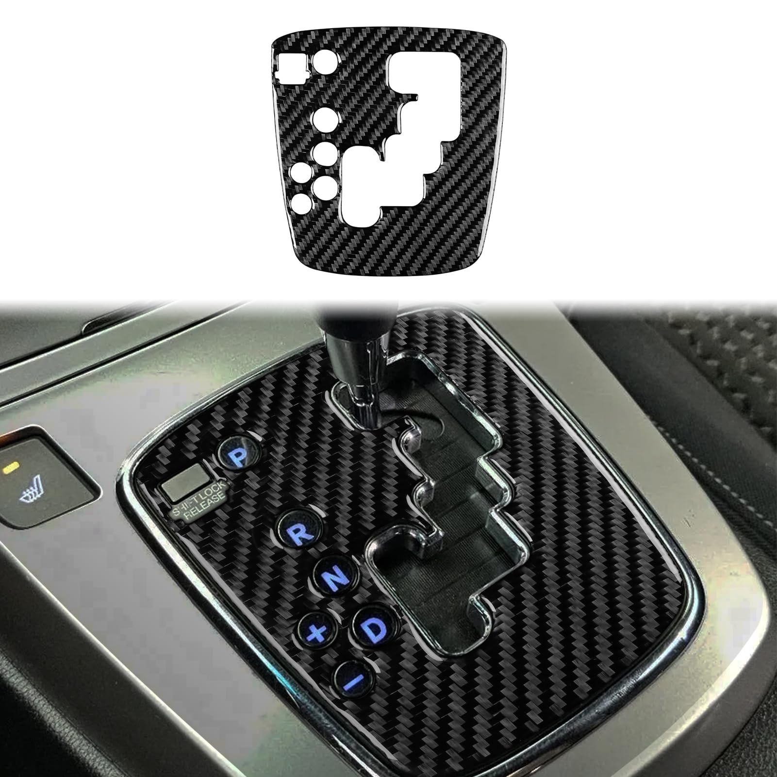 Car Decals Real Soft Carbon Fiber Gear Shifter Indicator Panel Trim Stickers Compatible with Hyundai Genesis Coupe 2.0T 2010 2011 2012 Accessories Interior Decorations Type-B