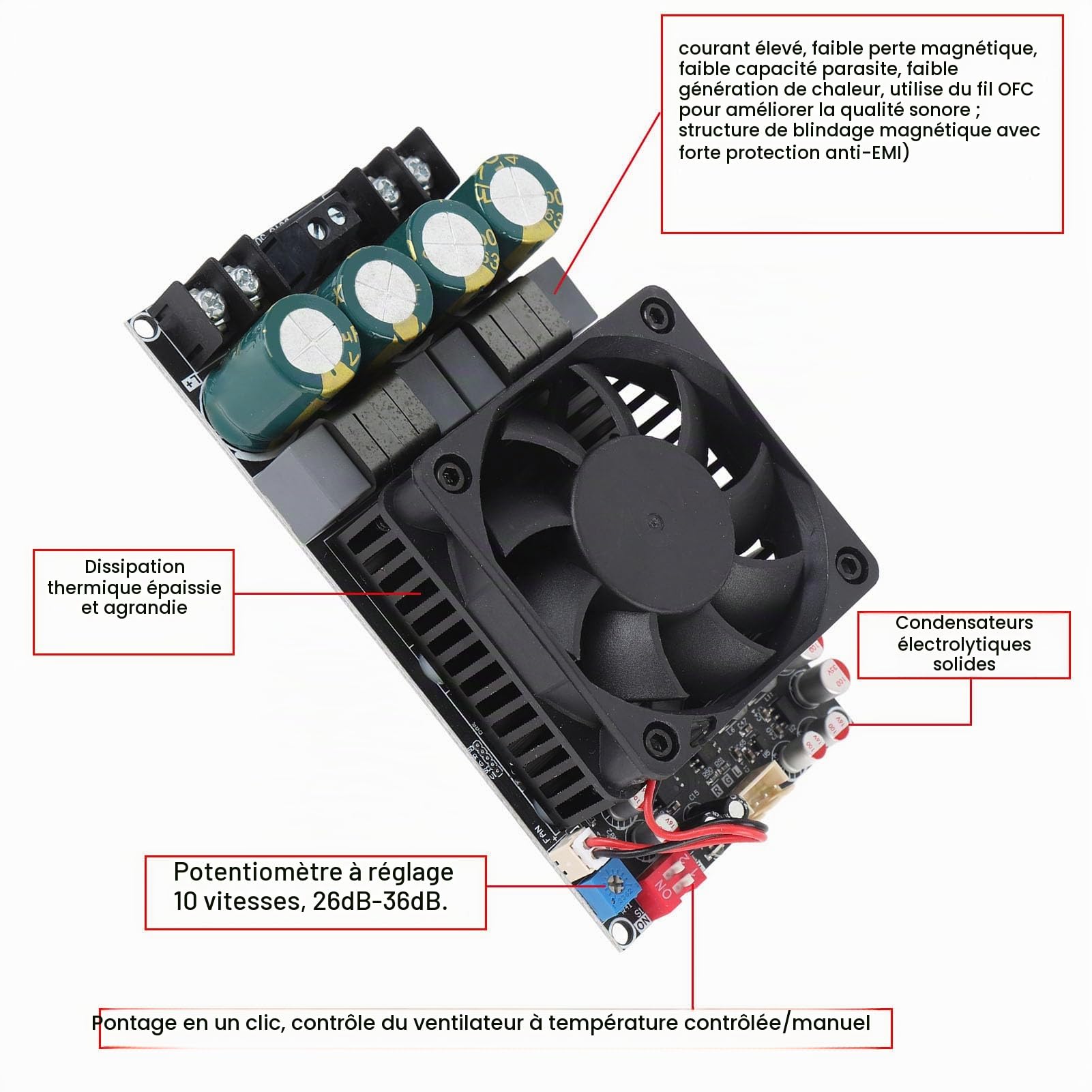 ZK-3002 Amplificateur Board TPA3255 Puce Pure BACE STAGE POWERTAGE STAGE HAUTE PUISSANCE Stéréo 300WX2 Bridge Mono