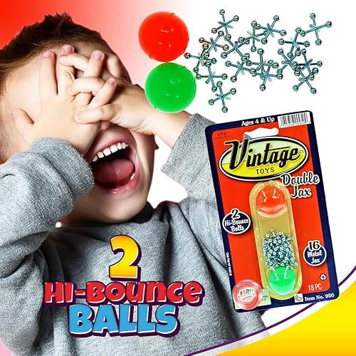Miniatura 3 de JA-RU Juego de gatos de metal vintagedos bolas rebotantes. (6 paquetes) Mini juguete Jax para niños, niños y niñas. Clásicos clásicos clásicos retro