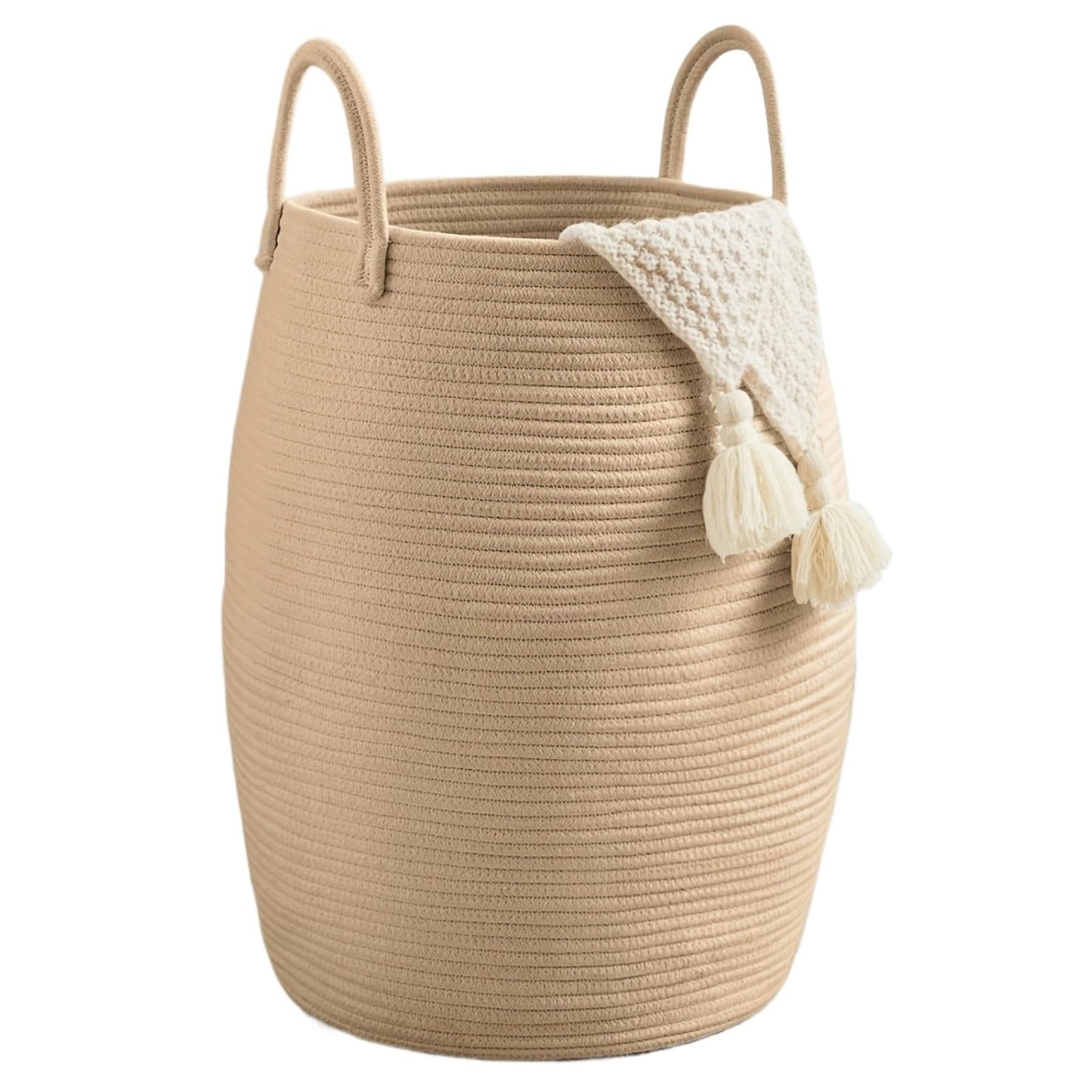 Laundry Hamper Basket Tall Foldable Fabric Storage Bin With Handles For Bedroom(Color1)