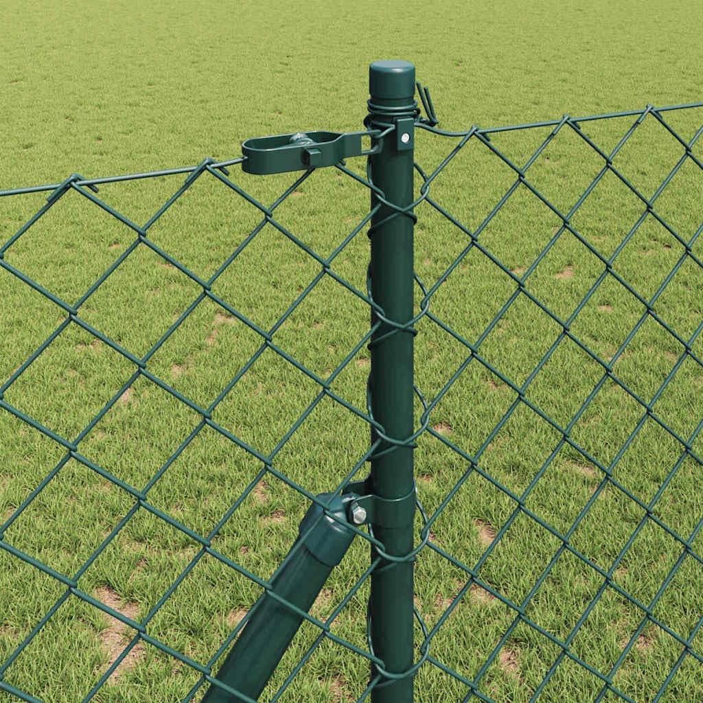 Recinzione a rete da pavimento 1 x 25 m, rete verde con robusti pali in acciaio per giardino, terrazza e delimitazione di terreno, resistente alle intemperie, facile montaggio, protezione UV