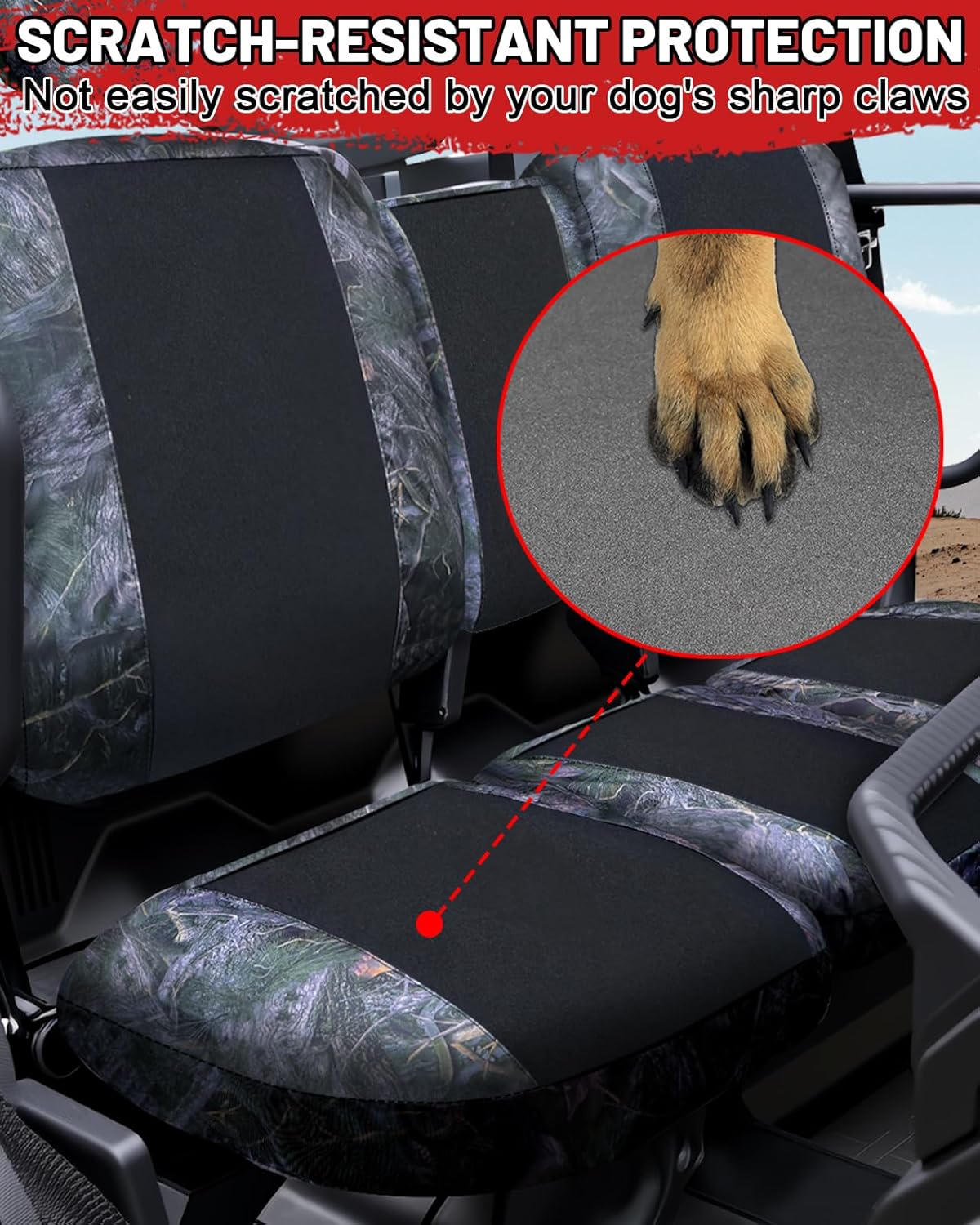StarknightMT UTV Defender Seat Cover Upgraded Neoprene Seat Covers Compatible with Can Am Defender DPS MAX 6X6 PRO 2016-2025 Split Bench Seat Covers Waterproof Dustproof Defender Accessories