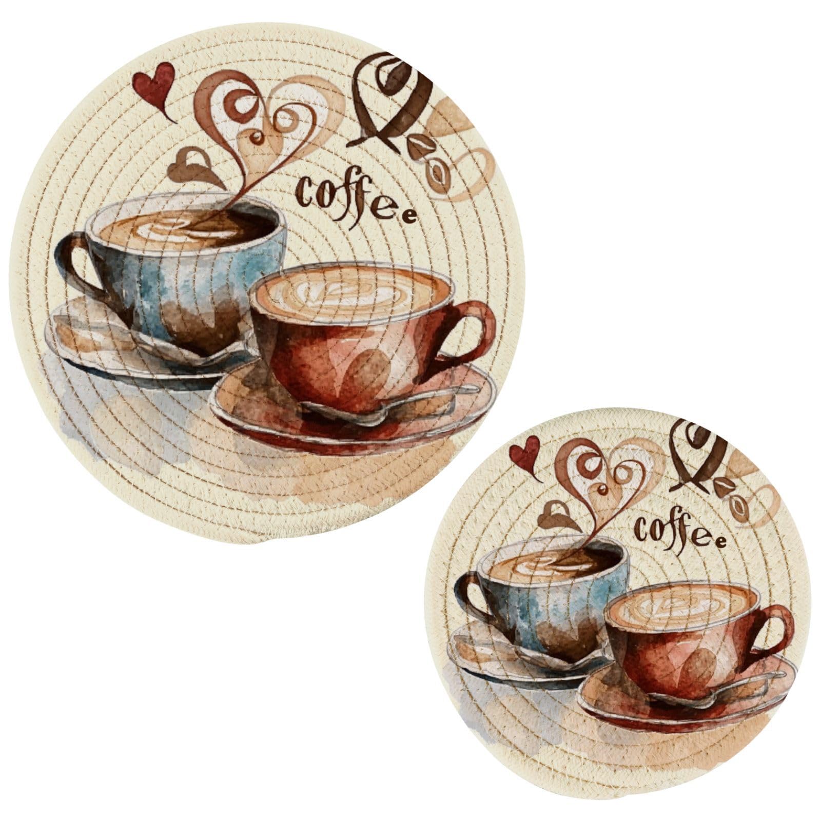Boccsty Hot Coffee Trivets for Hot Pots and Pans Heart Pot Holders 2PCS Hot Pads Kitchen Pot Holder for Counter Table Countertop Farmhouse