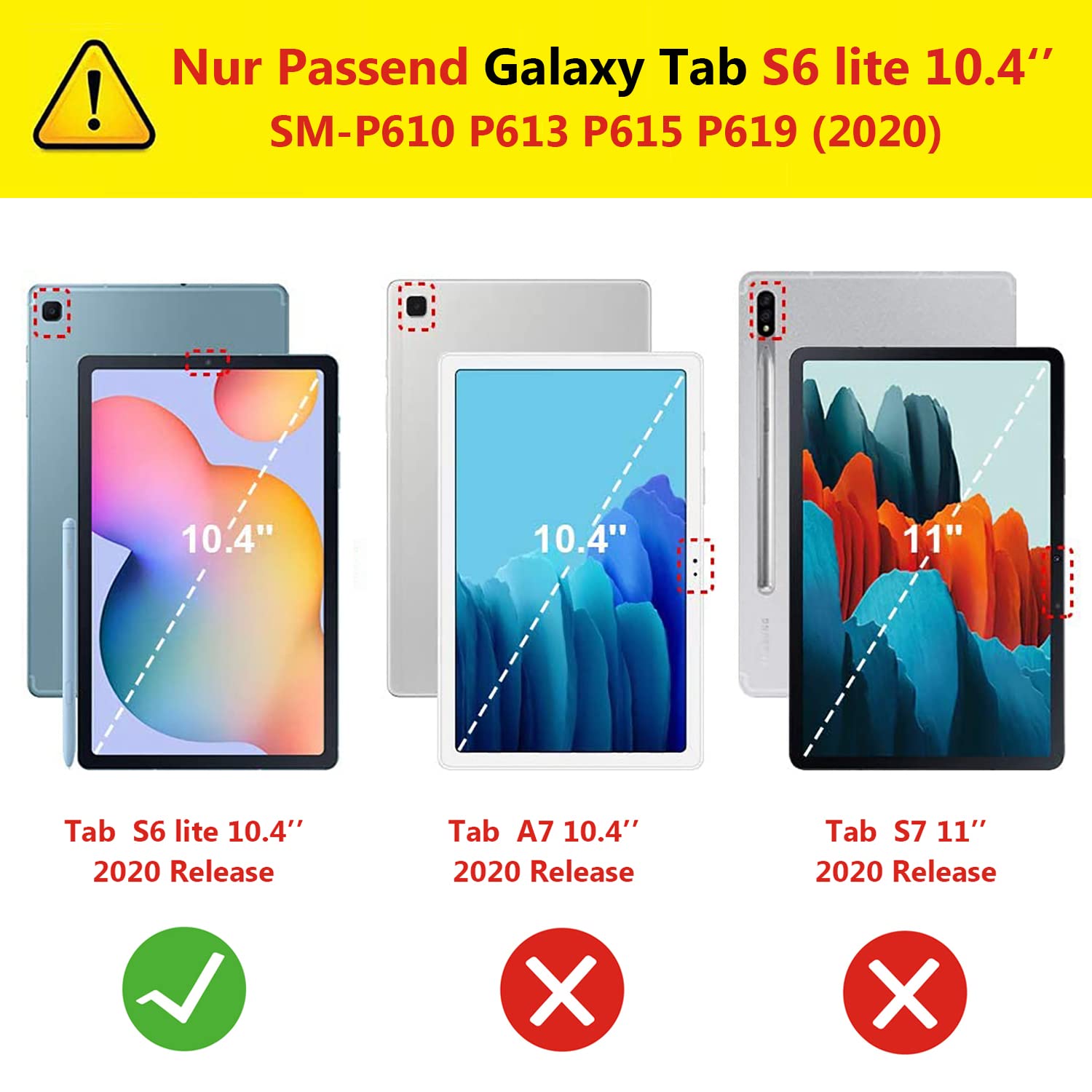 Étui Housse Coque pour Samsung Galaxy Tab S6 Lite 10.4 Pouces 2020 (SM-P610 SM-P615) - 360 degrés Rotation Full Protection Kickstand Case Cover,avec Un Stylo,Écran Film (Deep Blue)