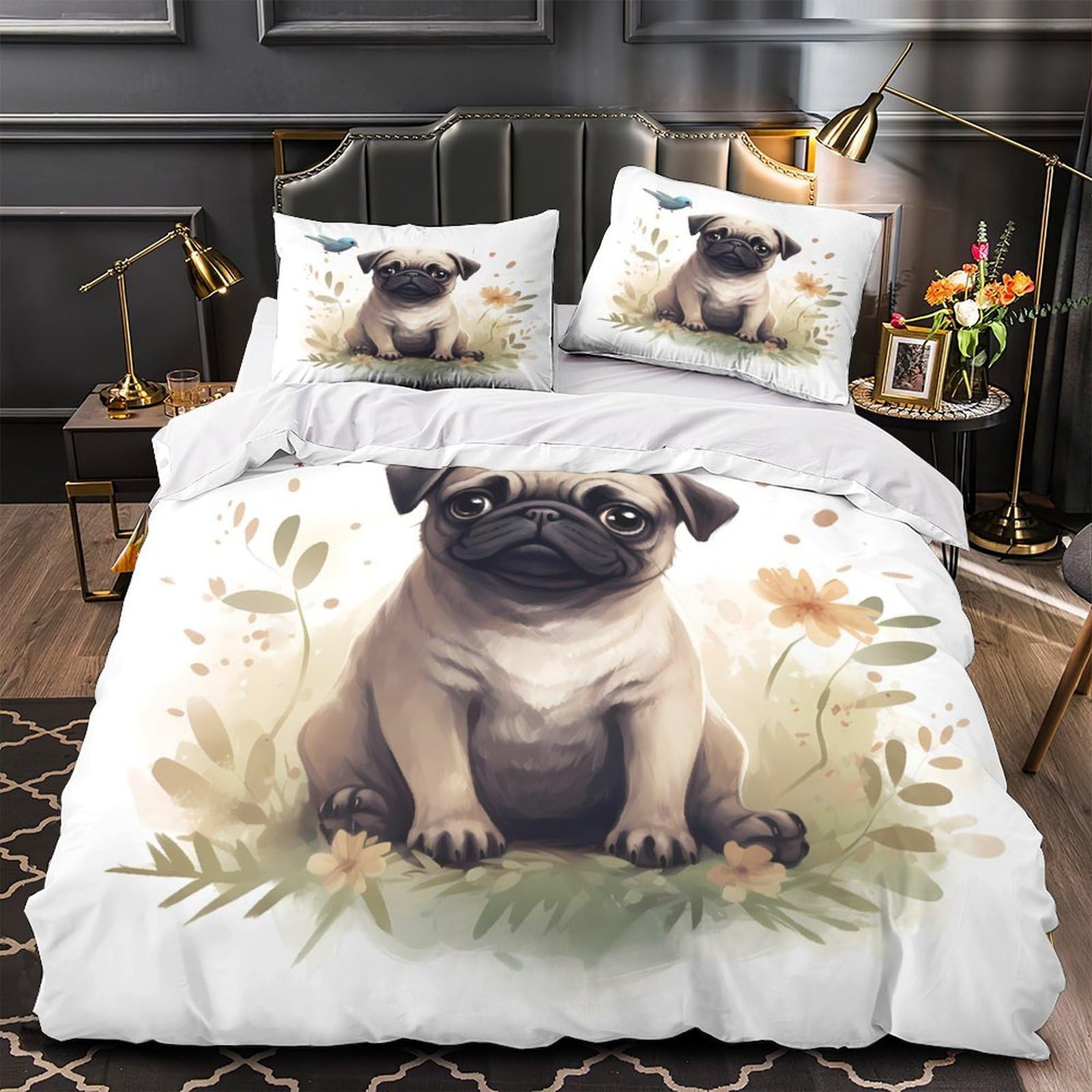 Housse de couette petit cochon 260x220 cm en microfibre imprimée 3D