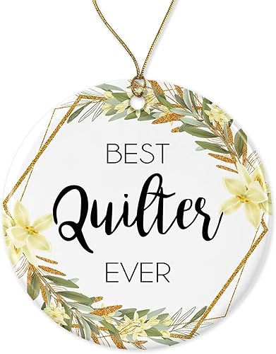 Quilter Adorno de Navidad Regalo de adorno de Navidad para Quilter El mejor quilter del mundo Mejor quilter Regalos de edredón impresos en un