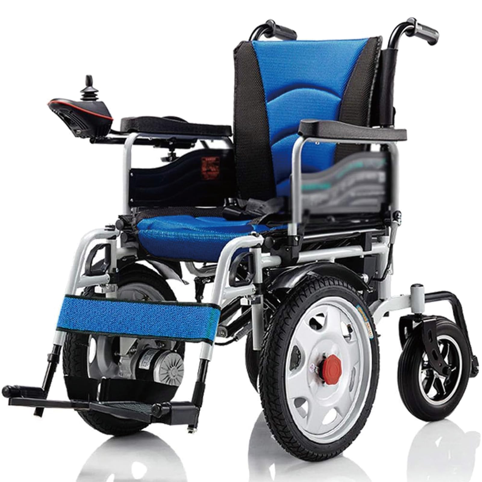 Silla De Ruedas Eléctrica Plegable, Con Batería De 2 X 12A 24V Baterías Plomb Acide, Silla De Ruedas Eléctrica Plegable Automática, Para Todos Los Terrenos, Estable Y Fuerte (Azul)