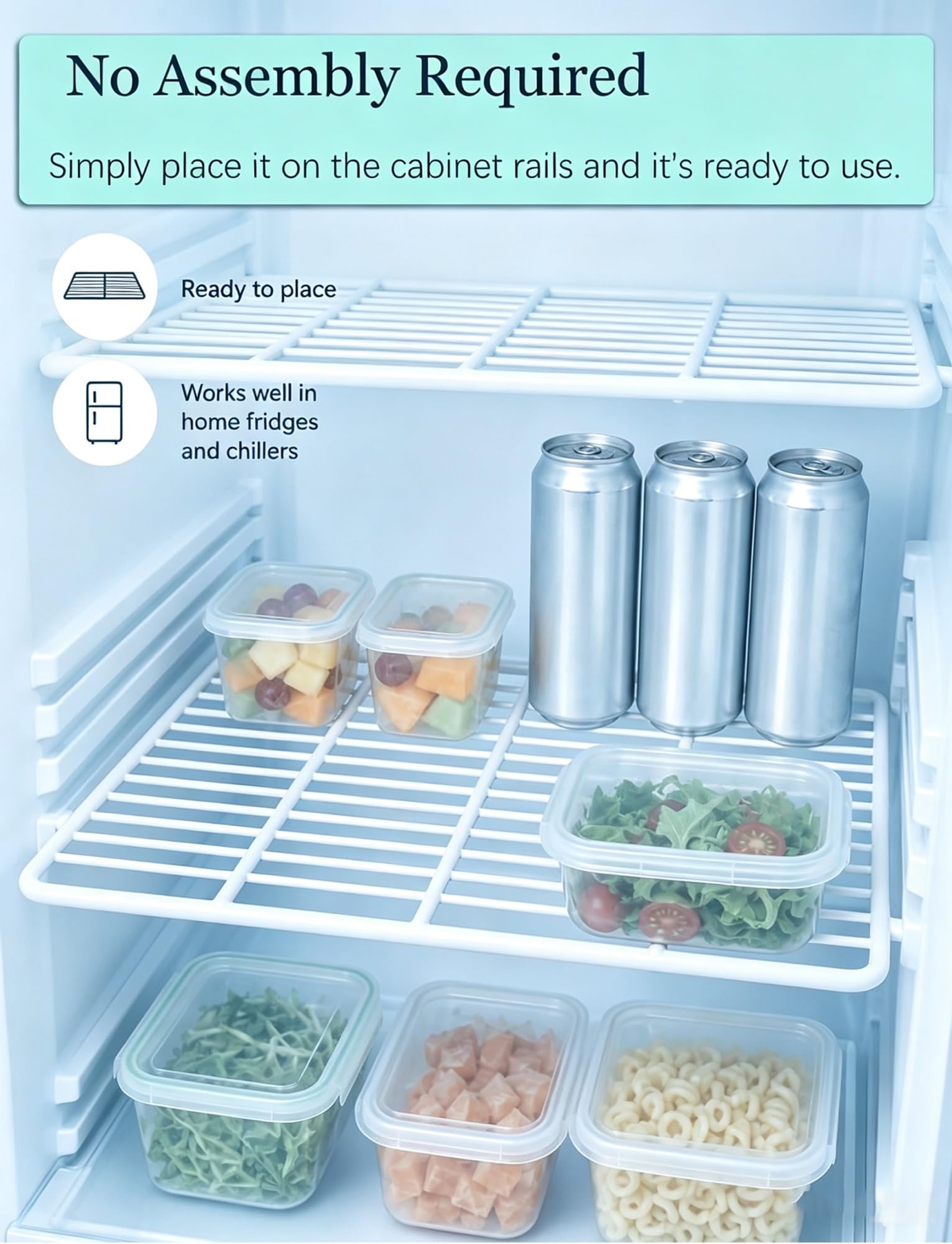 Griglia Frigorifero, Ripiano in Metallo for Frigo e Congelatore | Griglia Congelatore in Acciaio, Ripiano for Vetrina Refrigerata, Frigorifero e Banchi Frigo(60x55cm/23.6x21.7in)