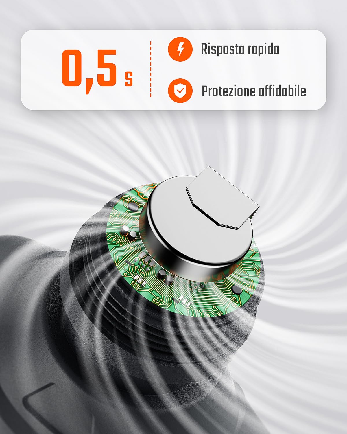 Toptes CT-300 Rilevatore Monossido di Carbonio, Rilevatore di CO Allarme Acustico e Visivo, 0-5000 Ppm, Schermo LCD illuminato, Casa, Auto, Campeggio, Viaggi (Batteria Inclusa X3) - Arancione