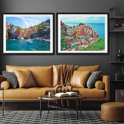 Miniatura 3 de CHUNXIA Kit de pintura por números para adultos principiantes, paquete de 2 lienzos enrollados de pintura de pared por números, kit de pintura junto