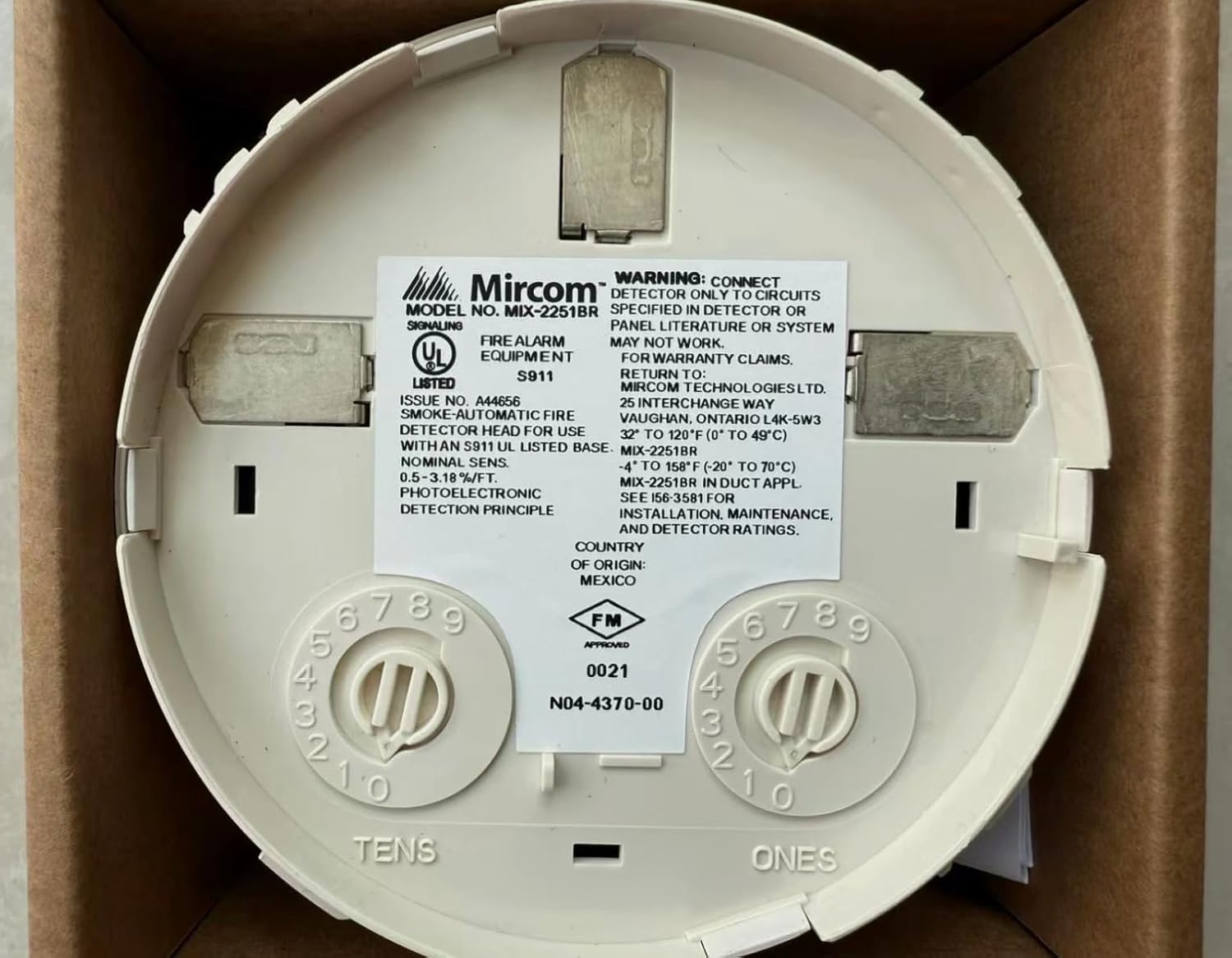 New Mircom MIX-2251BR Detector Mix 2251BR