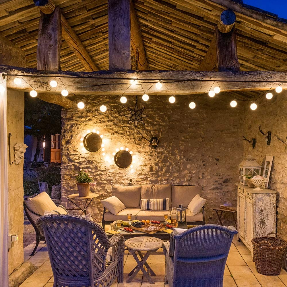 GuirLED - Solar Lichterkette Außen Kugeln LED - Wasserdicht IP55 - Automatisches EIN/AUS - 32 Kugeln 6 m- Flocon