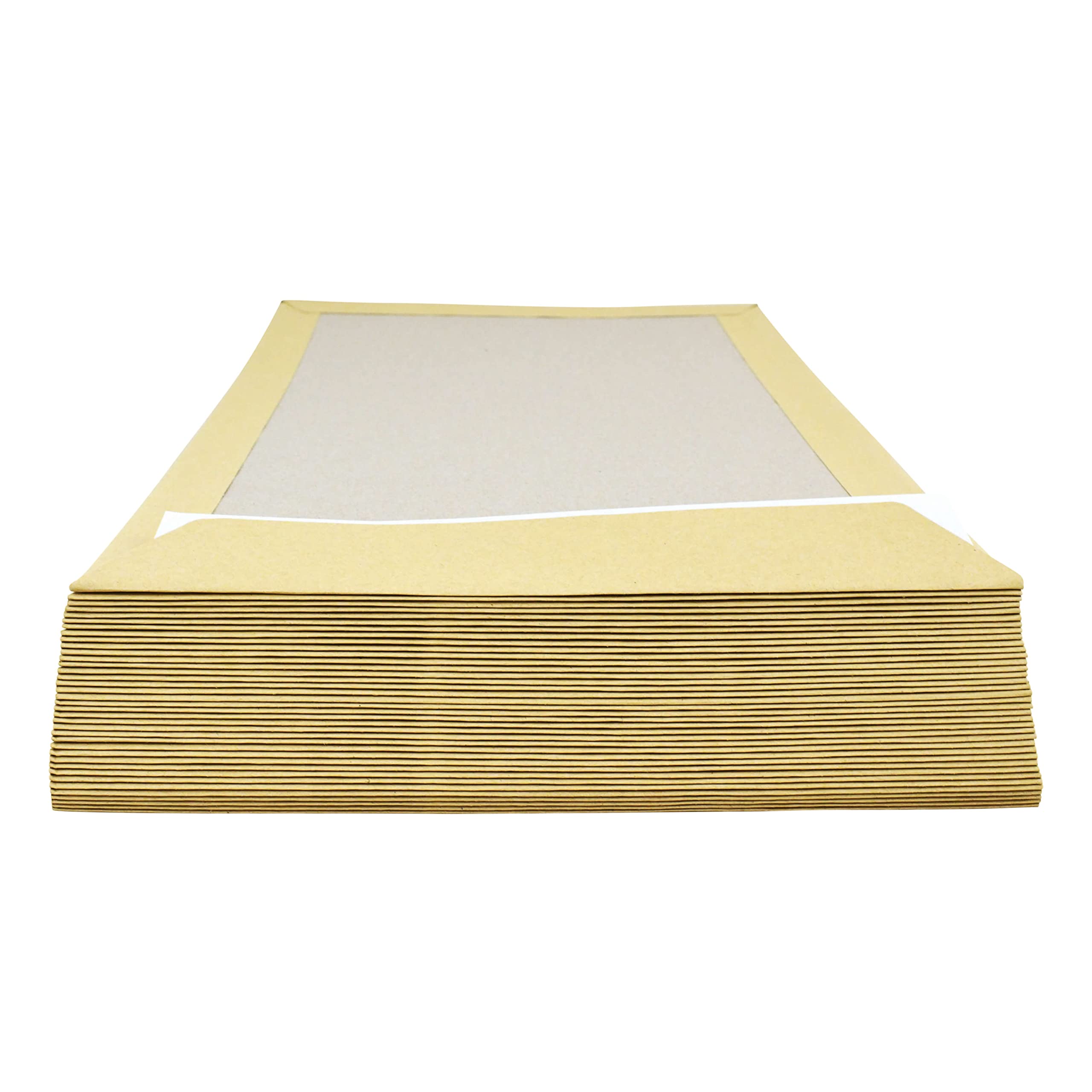 MASHPAPER Hochwertige Papprückwandtaschen Versandtaschen B4 250x353mm ohne Fenster braun mit Haftstreifen verstärkt mit Graupappe, 125 Stück