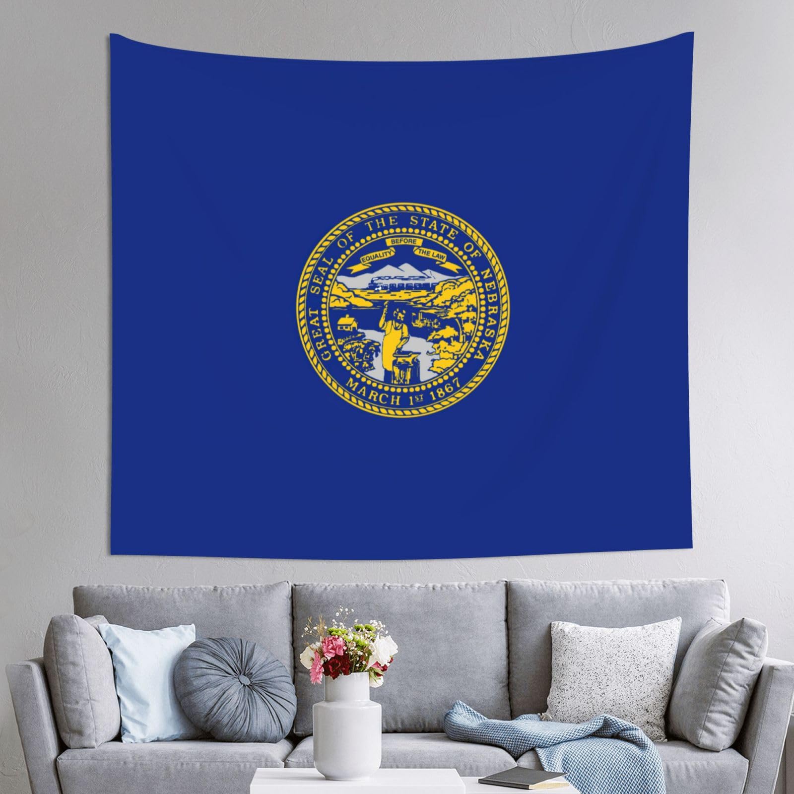 Tapiz grande de Nebraska EdWal para decorar tu sala de estar y cubrir el sofá con estilo 8