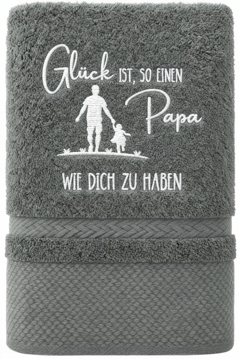 Serviette de toilette brodée de 50 x 100 cm : idée cadeau pour anniversaire et fête des pères