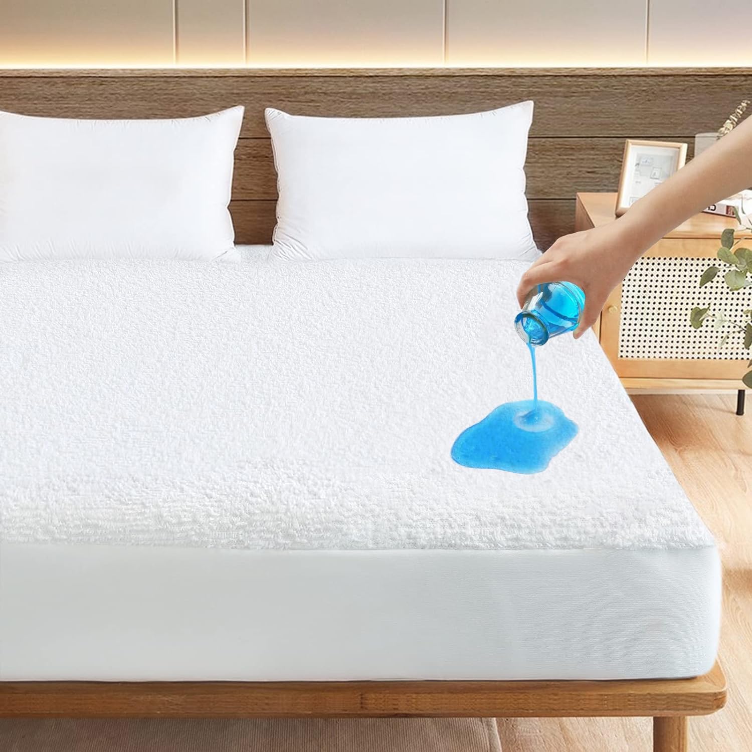LINENWALAS Waterproof and Dustproof Terrycloth Double Bed Small Queen Size Fitted Mattress Protector (60x 72 Inch , White) (B06Y6CD3VP) Amazon Price History, Amazon Price Tracker