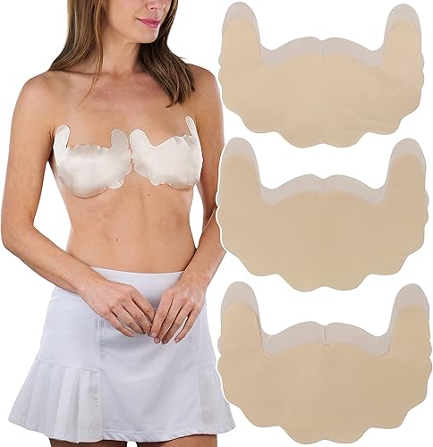 ToBeInStyle 3 pares de brasier push-up invisible autoadhesivo para mujer