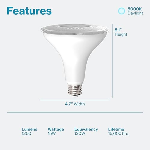 Miniatura 2 de Sunco - Luz de inundación LED para exteriores, resistente al agua, PAR38, bombilla del atardecer al amanecer, 1250 LM, equivalente a 120 W 15 W,