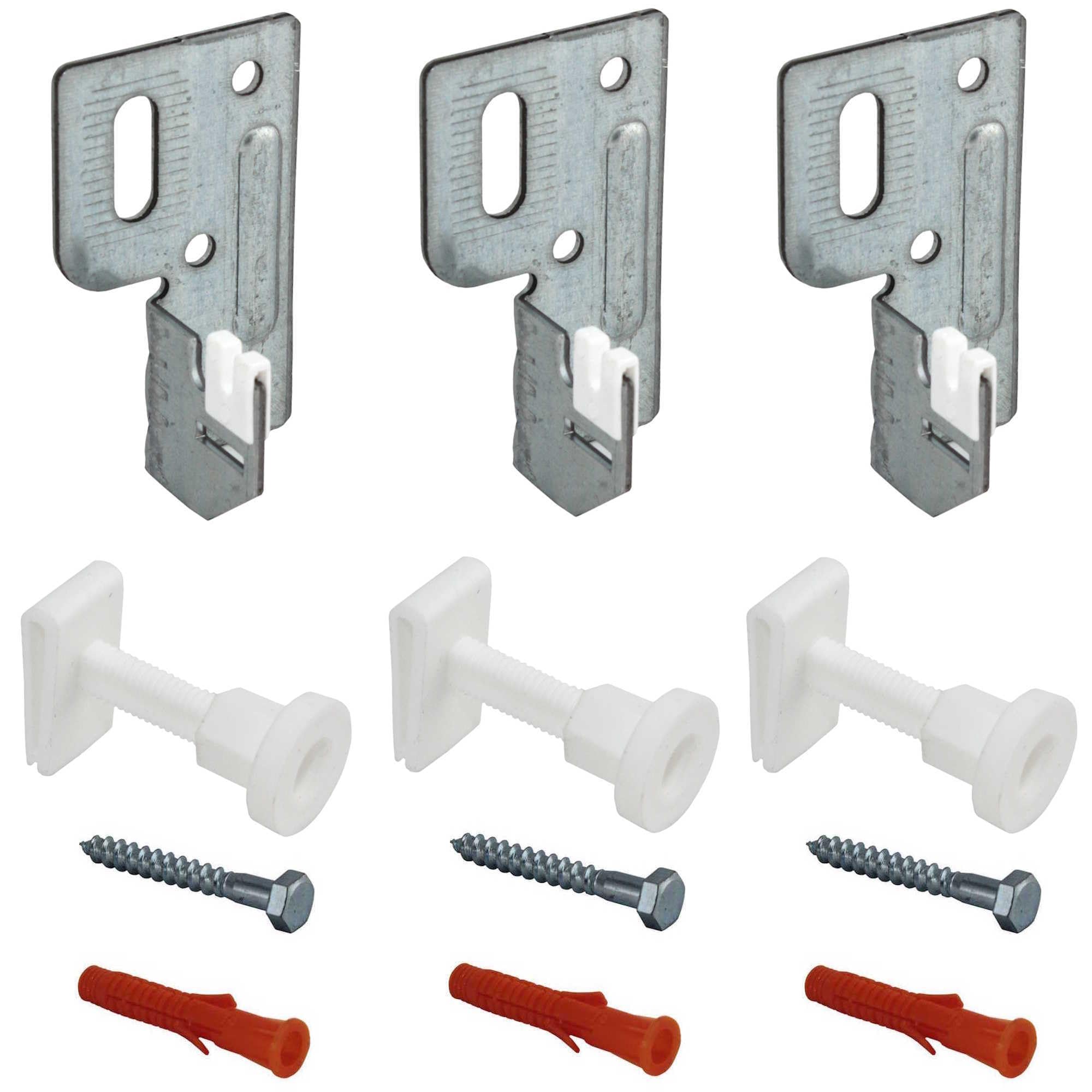 Jabema 3 x Radiator Mounting with Bracket, Wall Bracket, Radiator Bracket, Mounting Bracket โ image 1