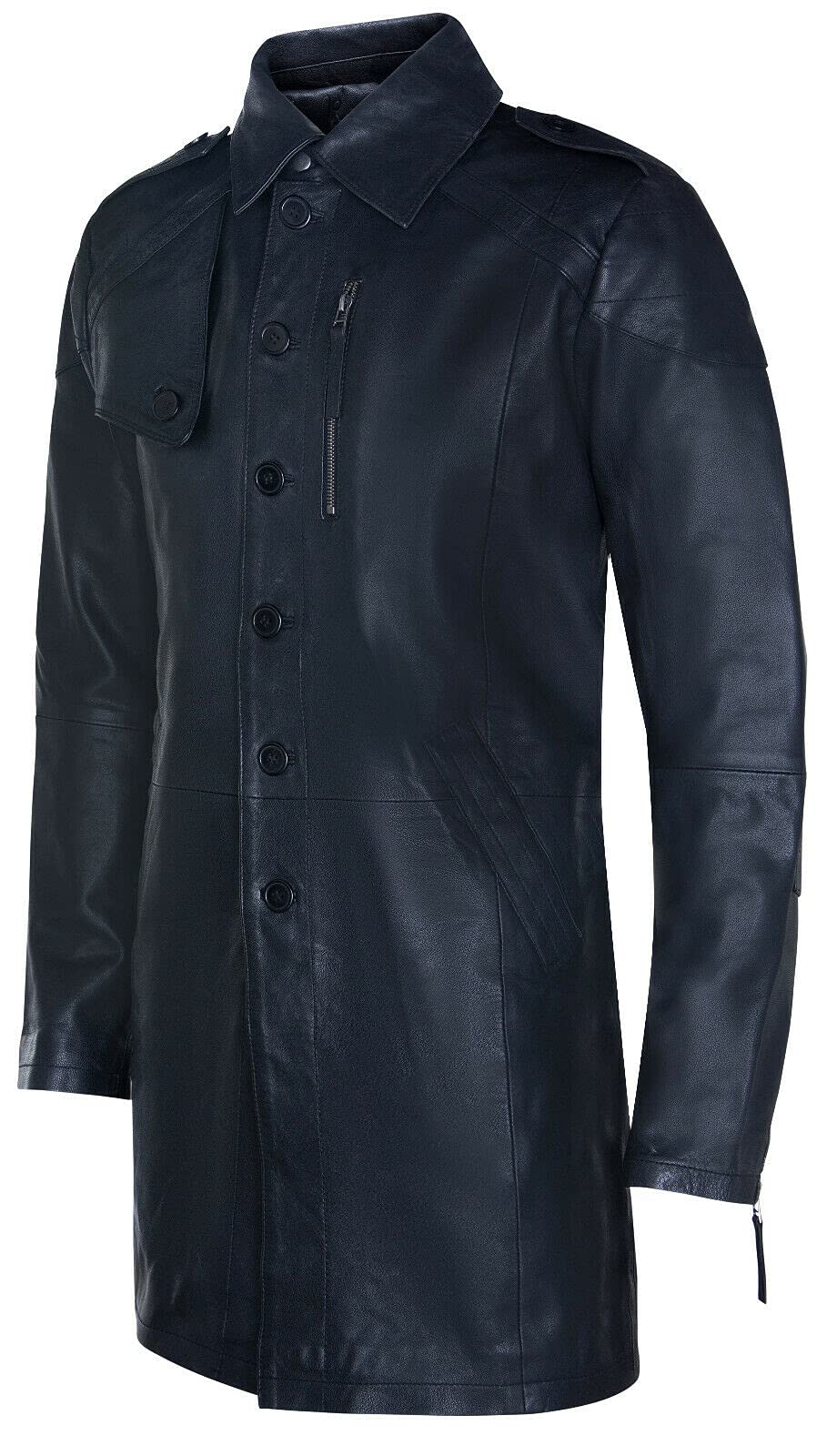 Gabardina Larga Clásica para Hombre de Cuero Auténtico Crombie