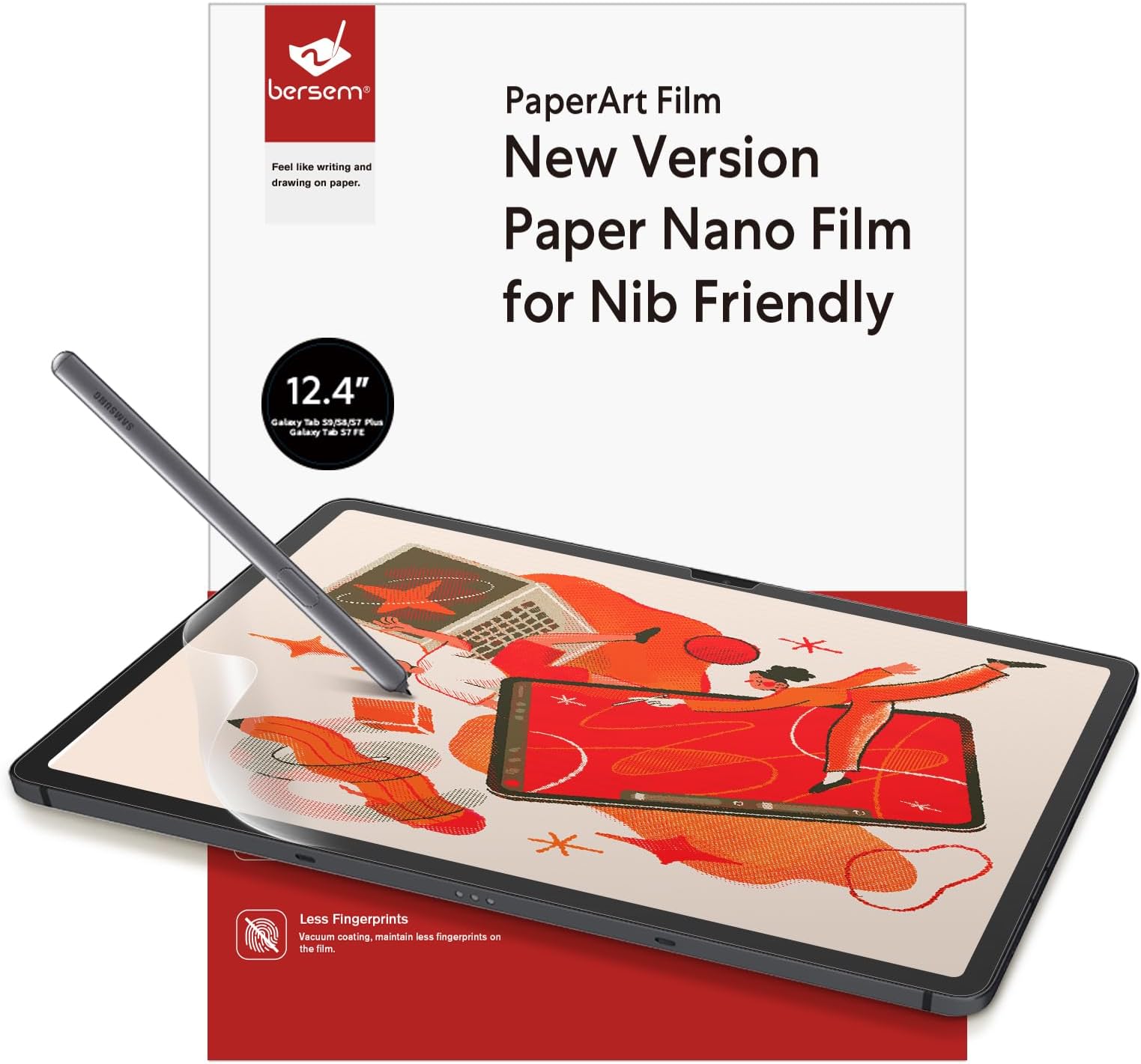 BERSEM [2 PACK Paper Screen Protector Designed for Samsung Galaxy Tab S9 Plus 2023