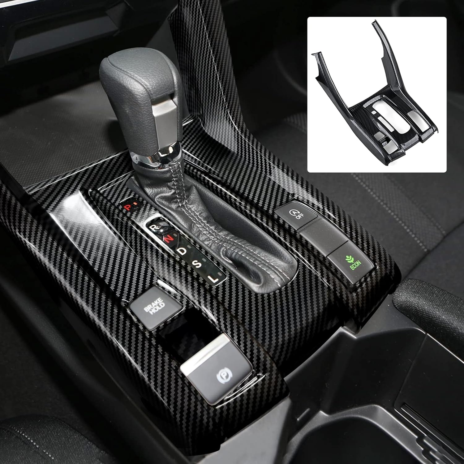 Gear Shift Panel Frame Decals for 10th Gen Honda Civic 2016 2017 2018 2019 2020 2021 Accessories ABS Carbon Fiber Stickers