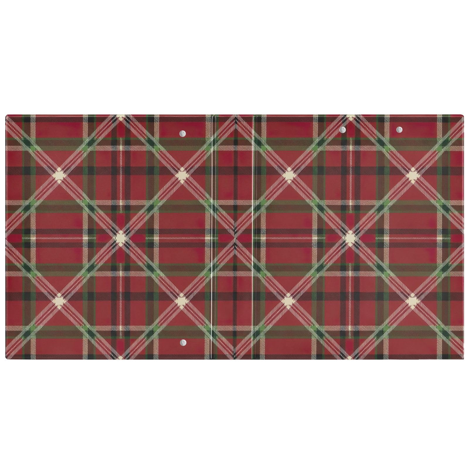 Raccoglitore a 3 anelli, classico tartan scozzese rosso, raccoglitore ad anelli a D con tasche, confezione da 2