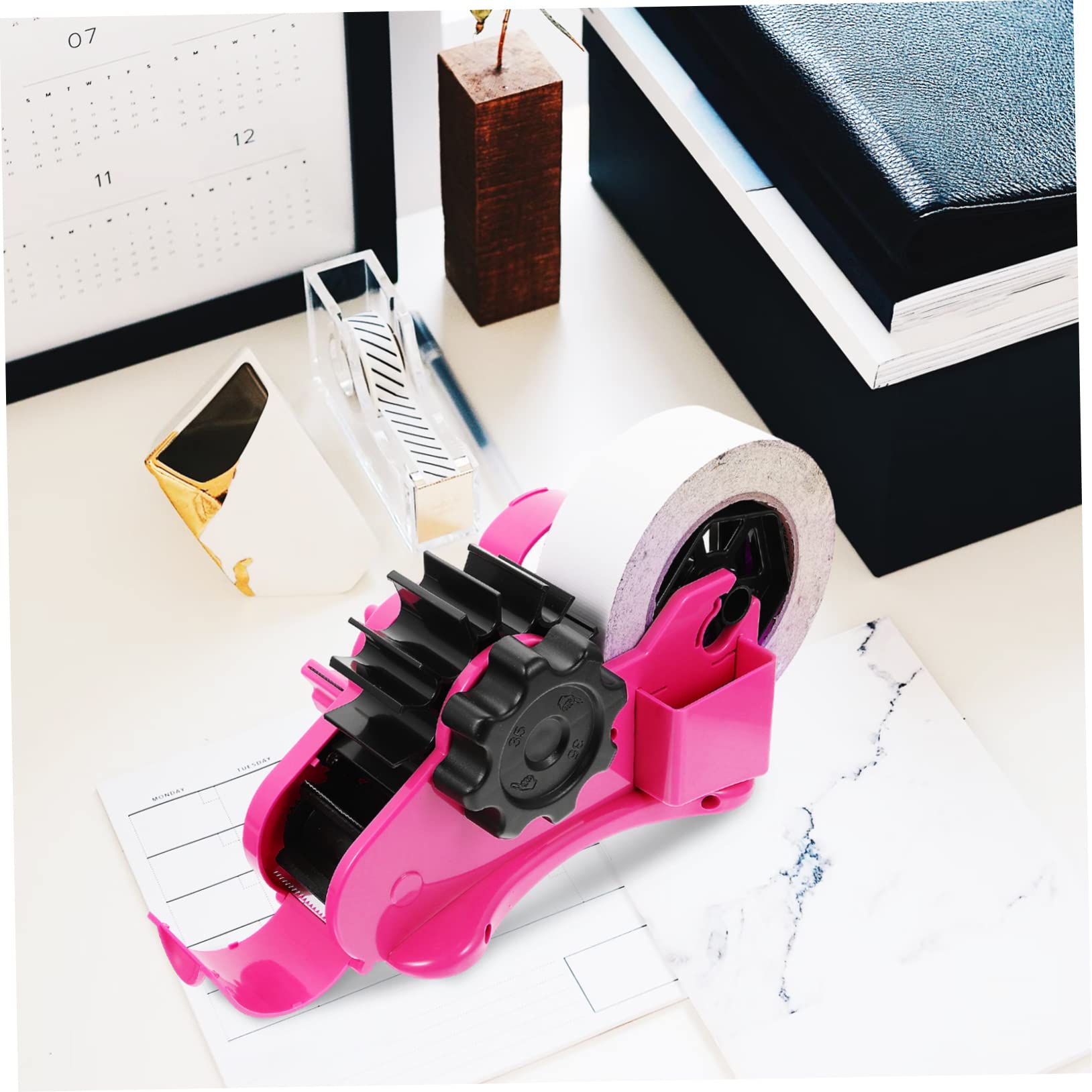 Halbautomatischer Klebebandabroller 1 Satz aus Abs und Edelstahl Rosa