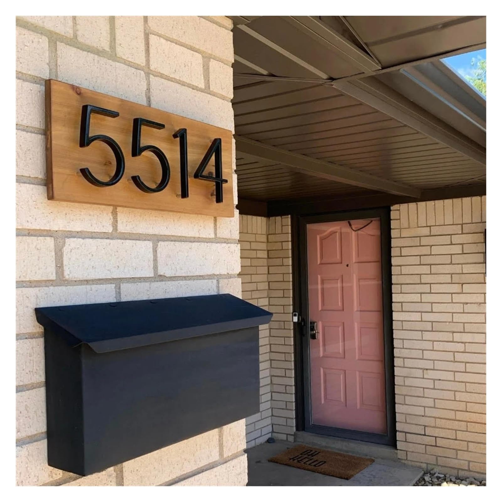 Numeros Casa Exterior,Número de casa Placa de Madera de dígitos de Metal, señal de número de casa Personalizada, dirección de Puerta Flotante(1,2 Digit 18cm x 25cm)