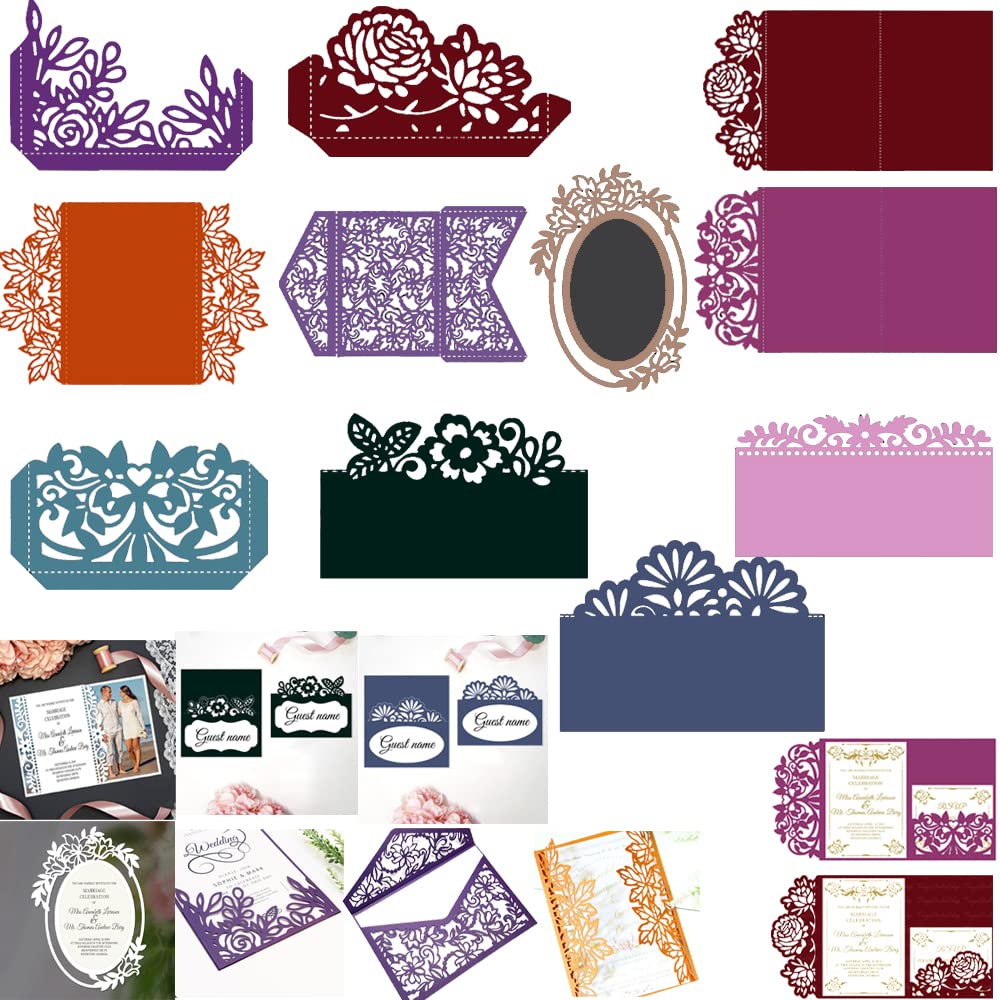 CYFUN DESIGNLace Border Stencils, 11 Pcs Carbon Steel Die-cuts for Card Making, Scrapbooking Decorative Wedding Invitation, Paper Crafts Arts Supplies