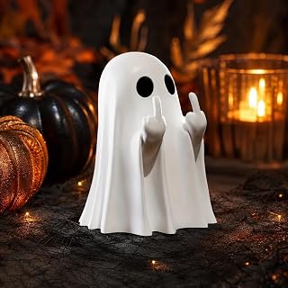 Halloween Ghost Figurine Ghost Decor Funny Ghost Statue Cute Ghost Figurine Ghost Statue Halloween Decoration for Gift Props Tabletop Home Decor New Year's Gifts