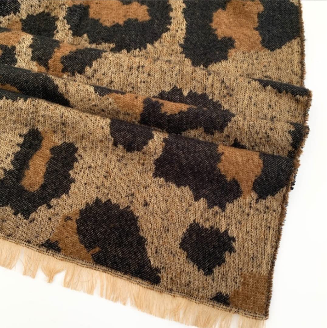 Bufanda Chal Bufanda Con Estampado De Leopardo Chales De Invierno Y Bufanda Envolvente Señoras Cálidas Largas Suave y Cálida