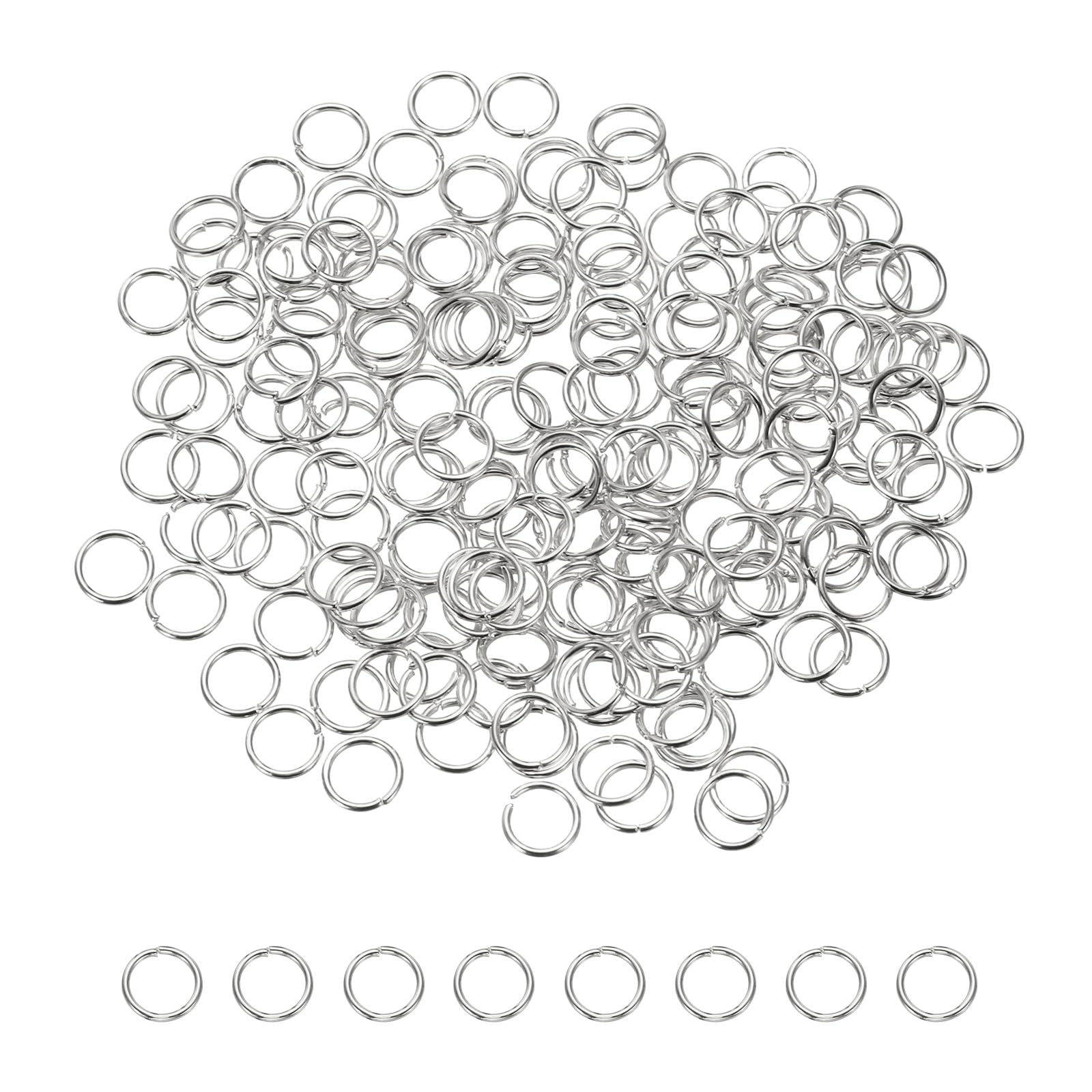 sourcing map 200 Pcs Open Jump Rings, 6mm Split Metal O Ring 0.7mm Thick Keychains Connector Ring for Jewelry Making DIY Necklaces Bracelet Earrings Craft Making, Silver Tone — image 1