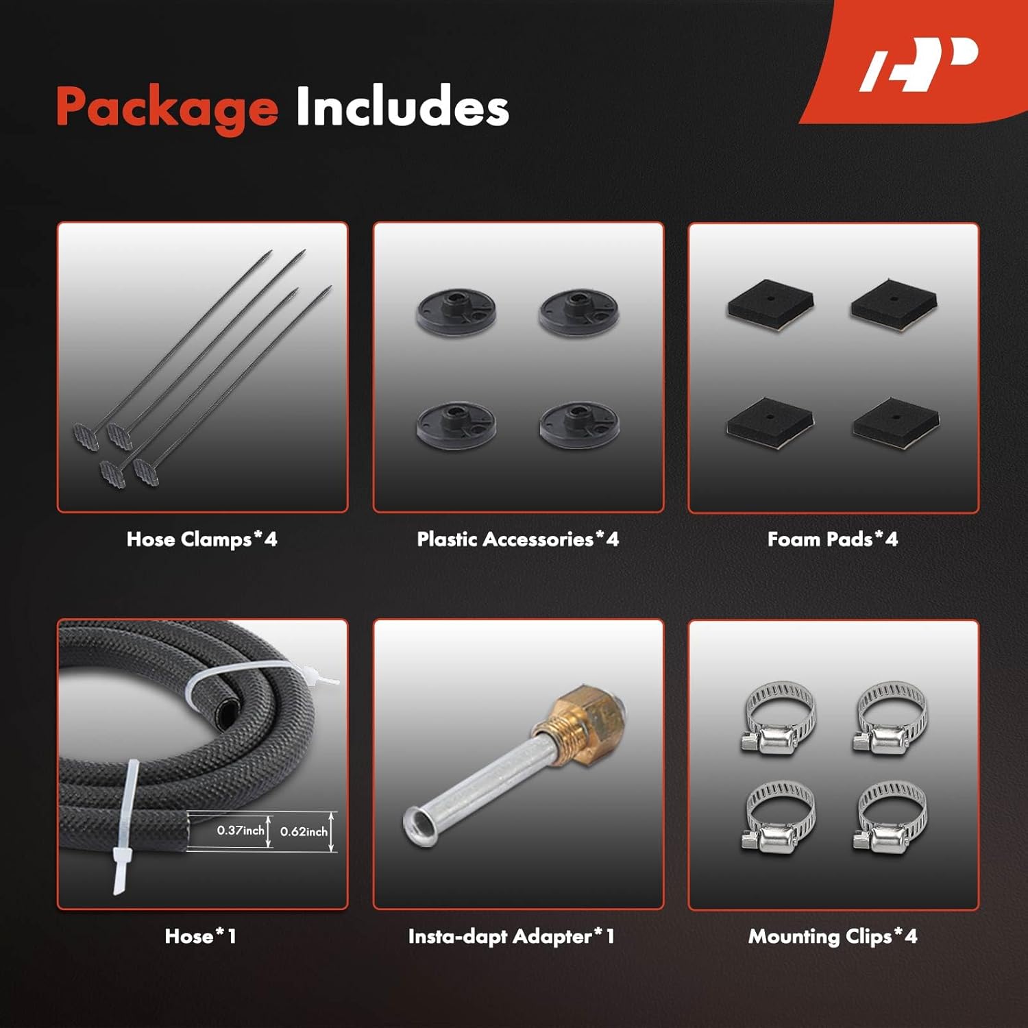 A-Premium Transmission Oil Cooler, Universal Aluminium 6 Pass Tube and Fin, Oil Cooler Kit with Hose Mounting Kit