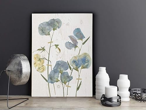Miniatura 2 de Lienzo decorativo para pared, diseño de guisantes dulces azules I