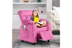 Kids Recliners for Girls: Velvet Comfort in Every Curve